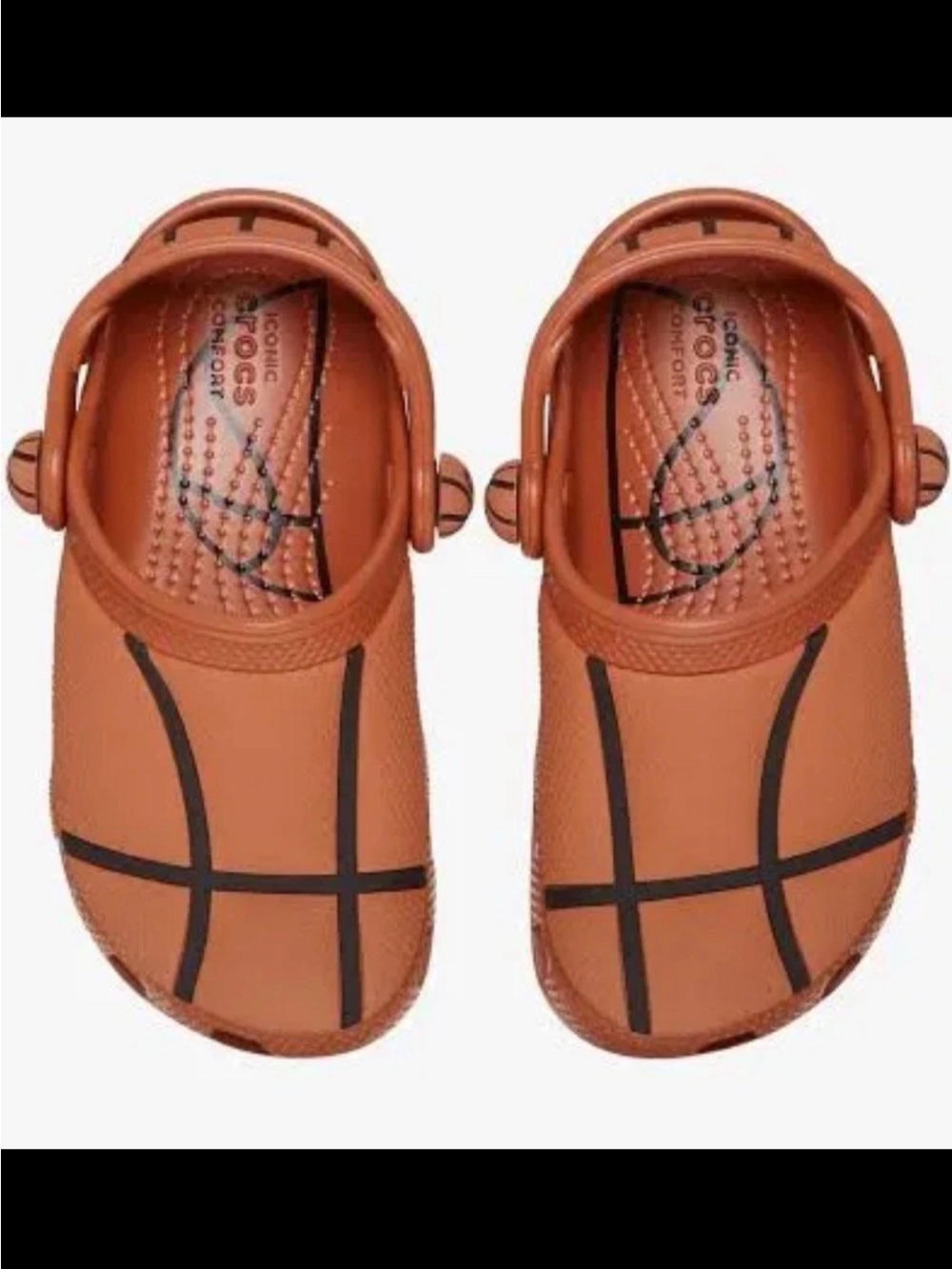 CROCS Kids' Basketball-Print Clog in Orange size 2